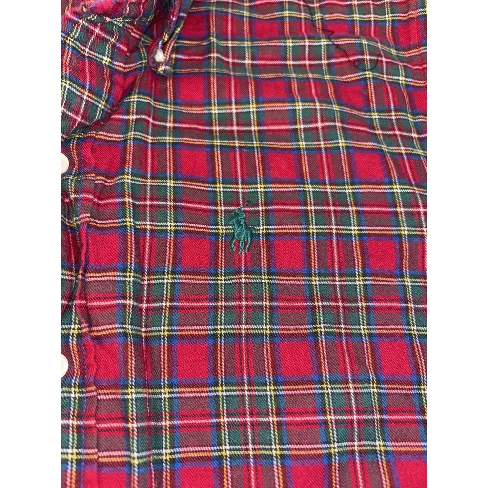Vintage Polo Ralph Lauren Mens Western‎  Shirt Red Sz L Flannel Plaid